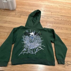 Sp5der Green Spider Web Hoodie – Size L – Authentic